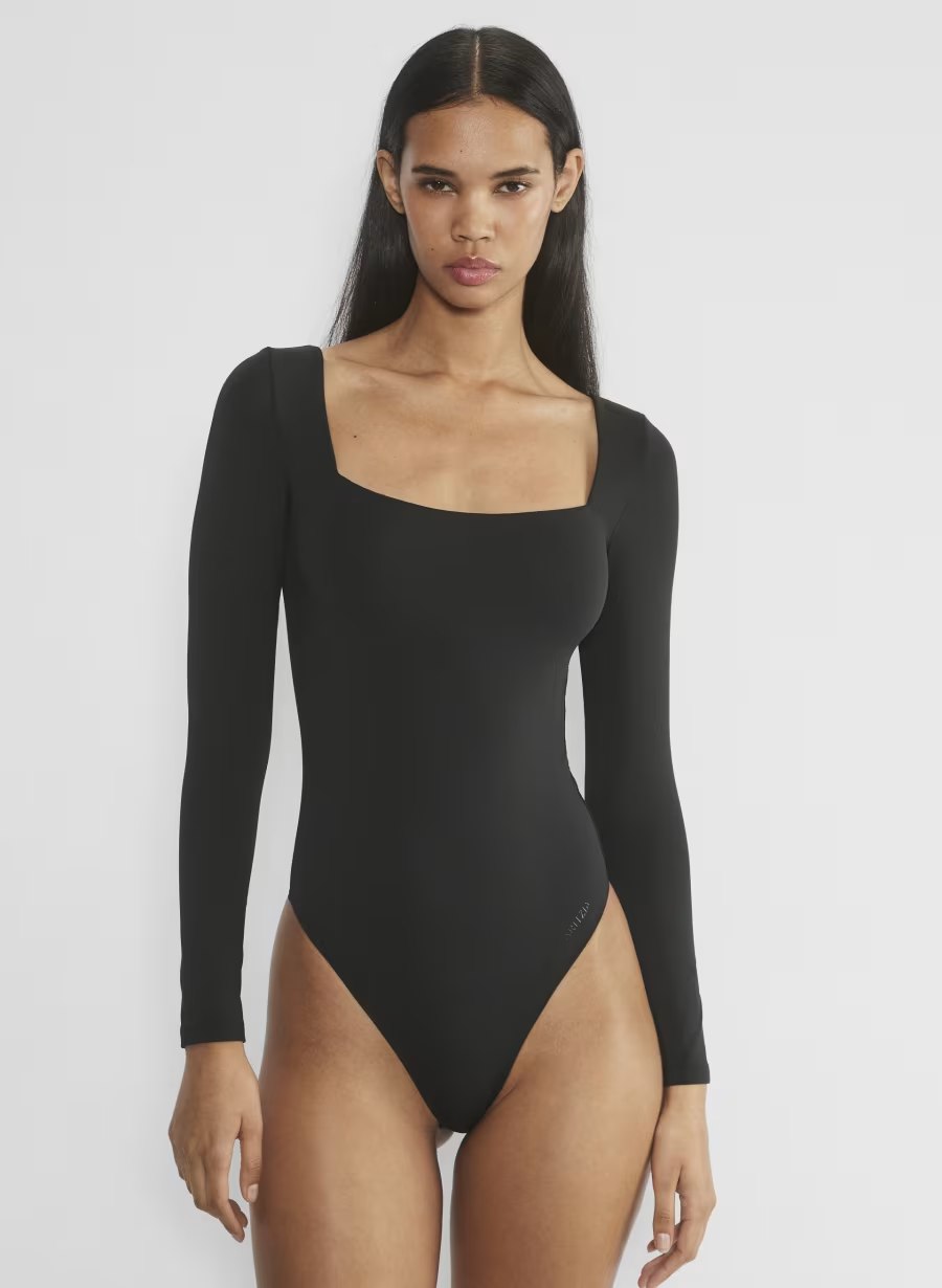 contour squareneck longsleeve bodysuit