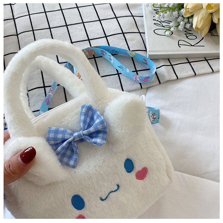 Sac kawaii Sanrio, sac en peluche Kuromi, sac bandoulière My Melody, Hello Kitty, sac Cinnamoroll, style dessin animé