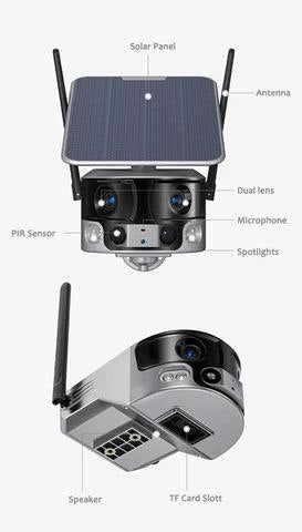 Camera de Surveillance Solaire Waterproof IP66 .